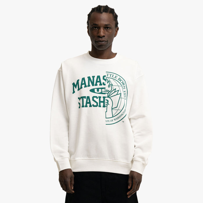 Manastash Collegiate Crewneck Blanc 1