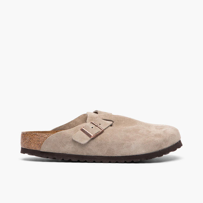 Birkenstock Boston, semelle souple en suède / Taupe 1