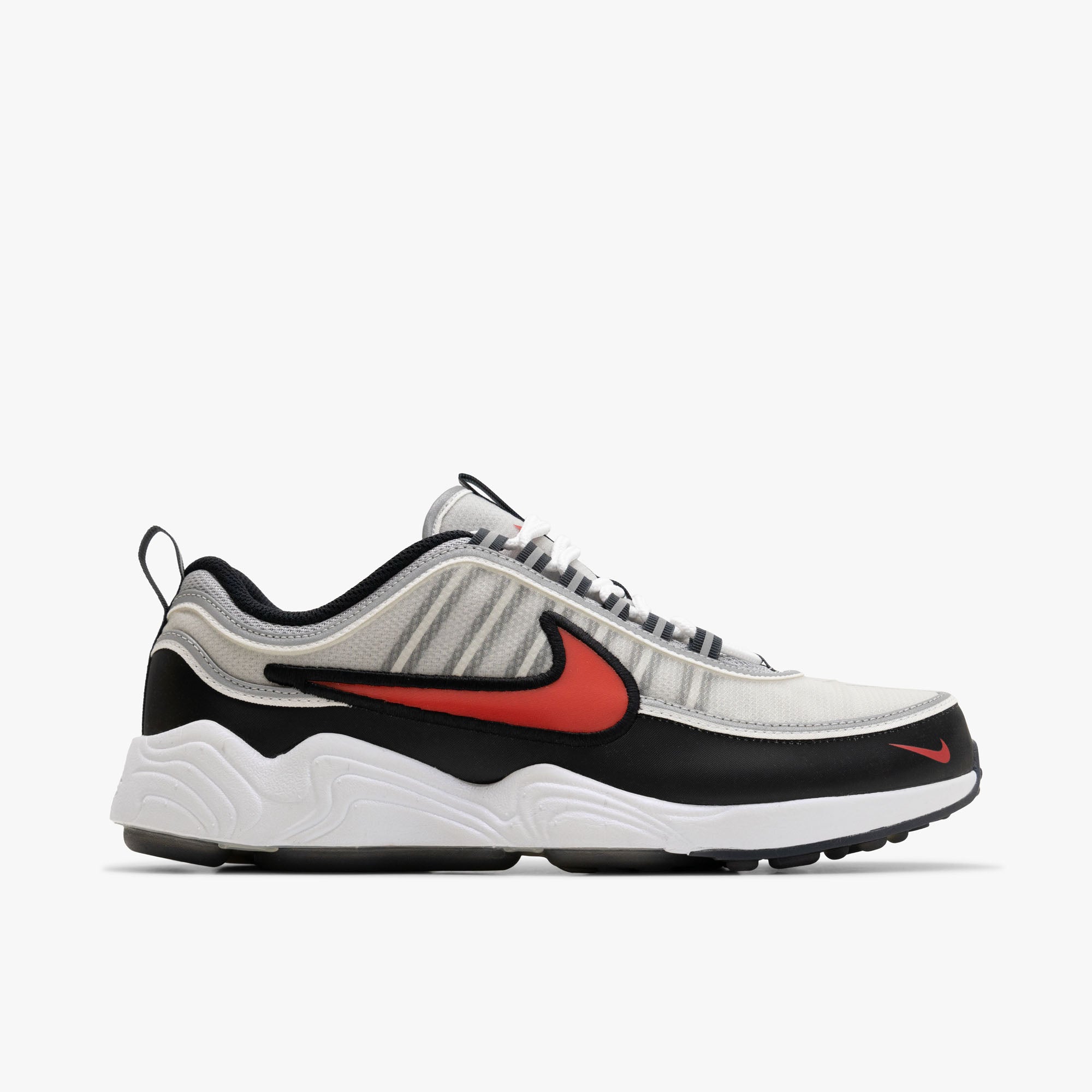 Nike Air Zoom Spiridon Metallic Silver / Sport Red - Black 1