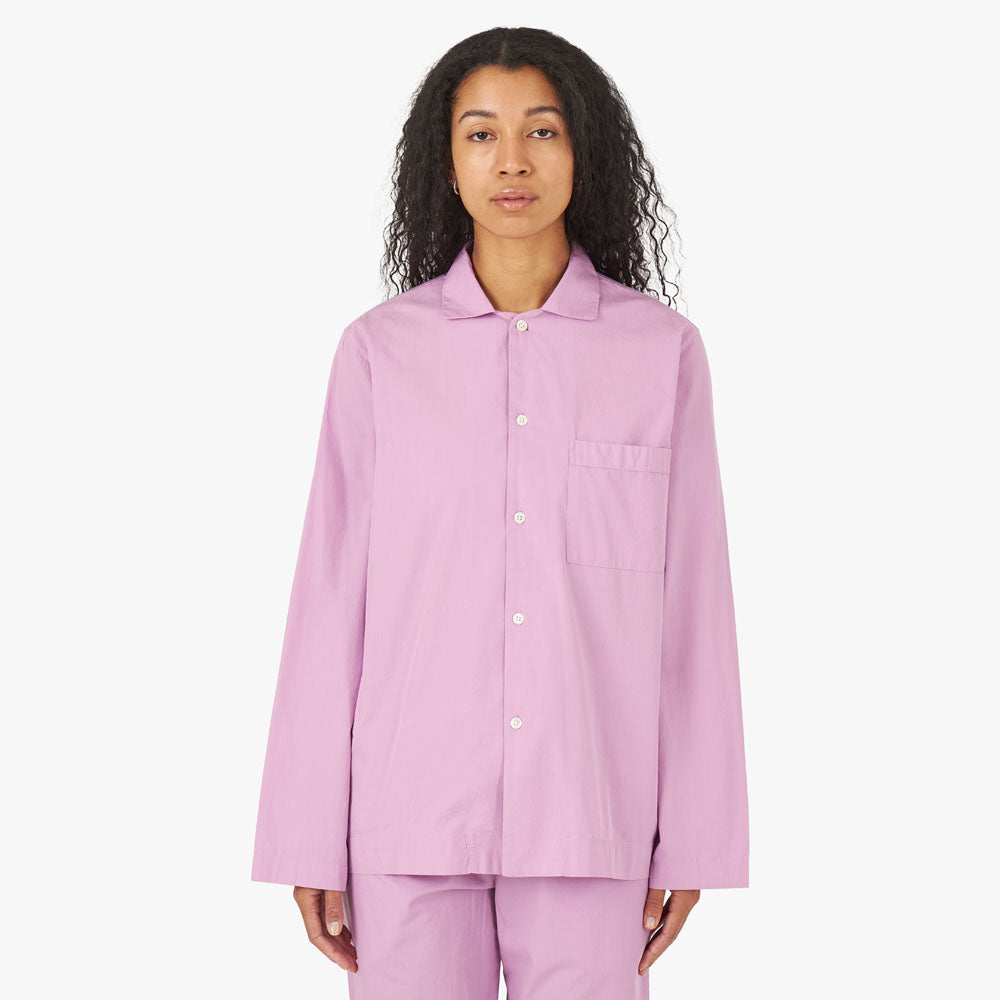 Tekla Popeline Chemise à manches longues / Rose Mauve 1