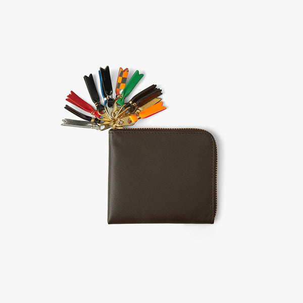 COMME des GARCONS WALLET Small Zipper Pull Wallet Brown Livestock