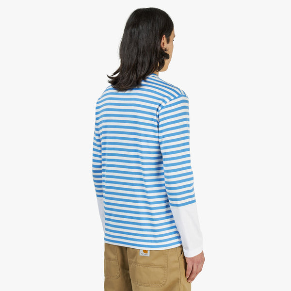 ◆THE MUSEUM VISITOR◆ HEART STRIPE LONG TSHIRT BLUE 15643 HEART STRIPE LONG T-SHIRT (BLUE) : THE MUSEUM VISITOR