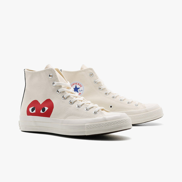 Converse x COMME des GAR ONS PLAY Chuck Taylor Hi Beige Livestock