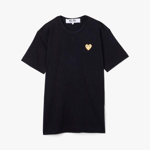 COMME des GARCONS PLAY T-Shirt Gold Heart / Black – Livestock