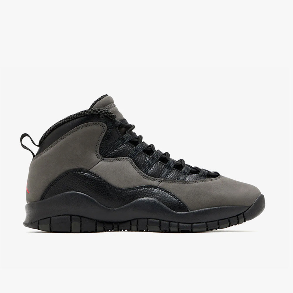 Jordan 10 Retro "Shadow" Charred Grey / True Red - Black
