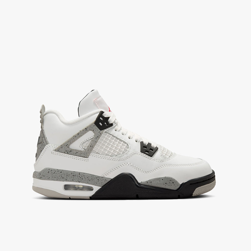 Jordan 4 Retro OG GS Summit White / Fire Red - Cement Grey