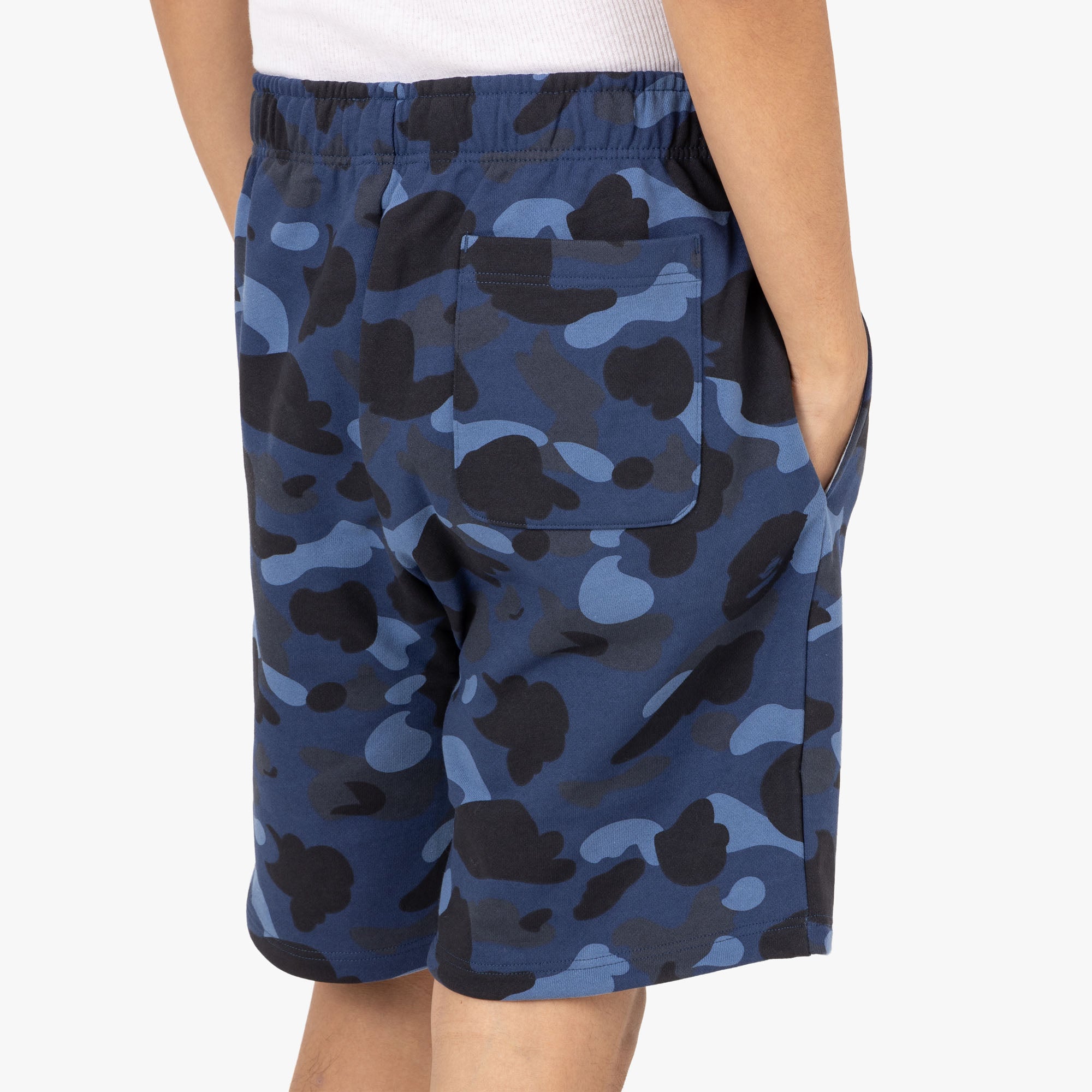 BAPE Color Camo Shark Sweat Shorts Navy Livestock