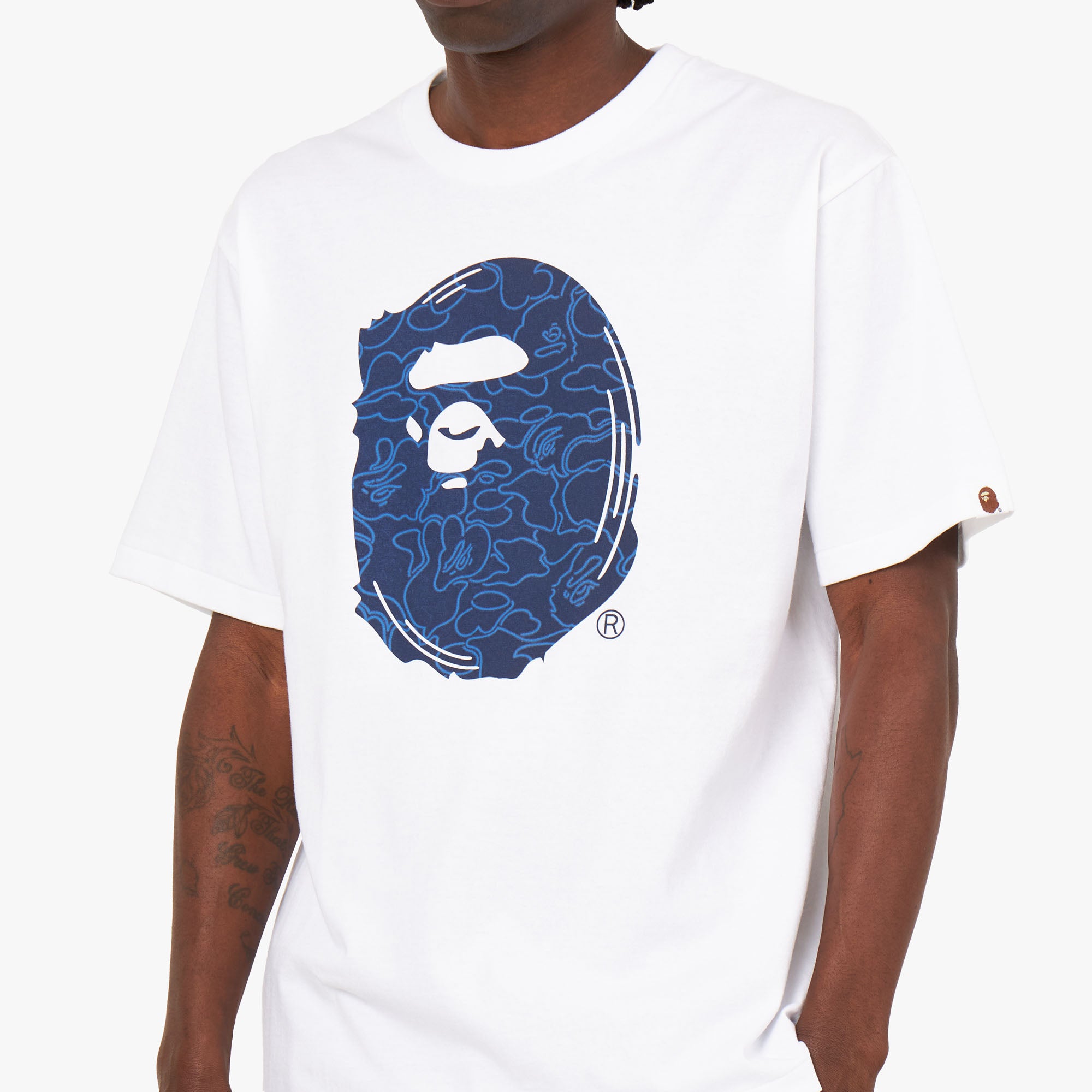 BAPE 30th Anniversary T shirt White Navy Livestock