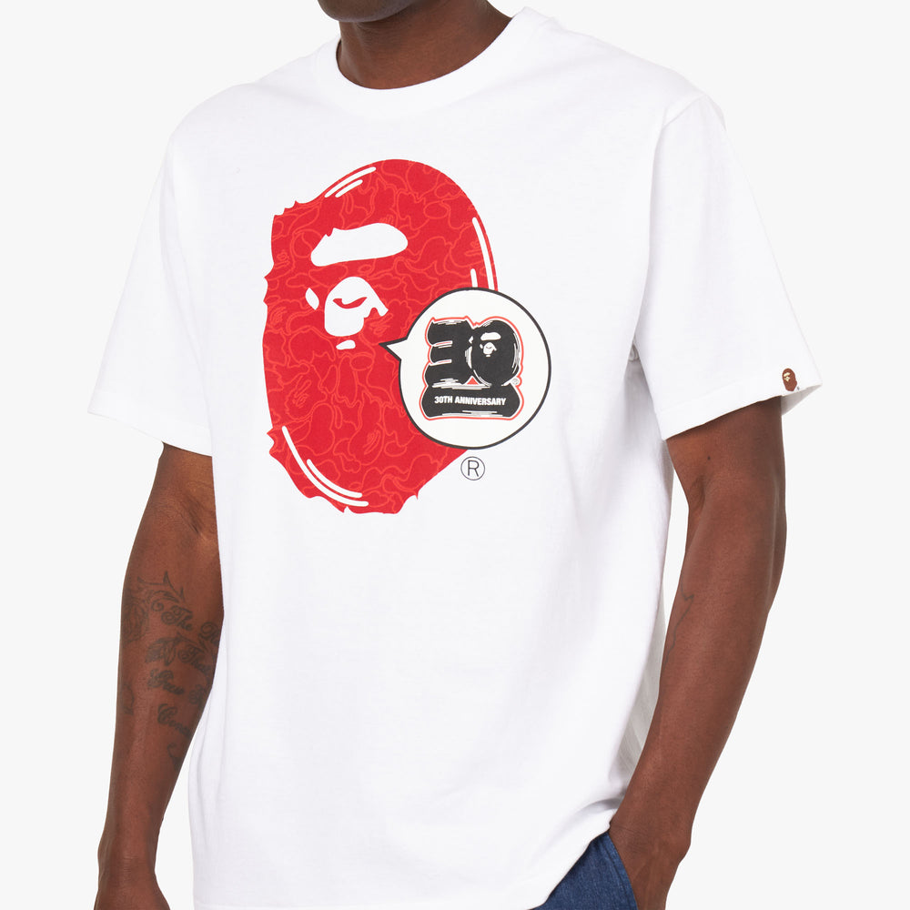 Red and white bape shirt cheap
