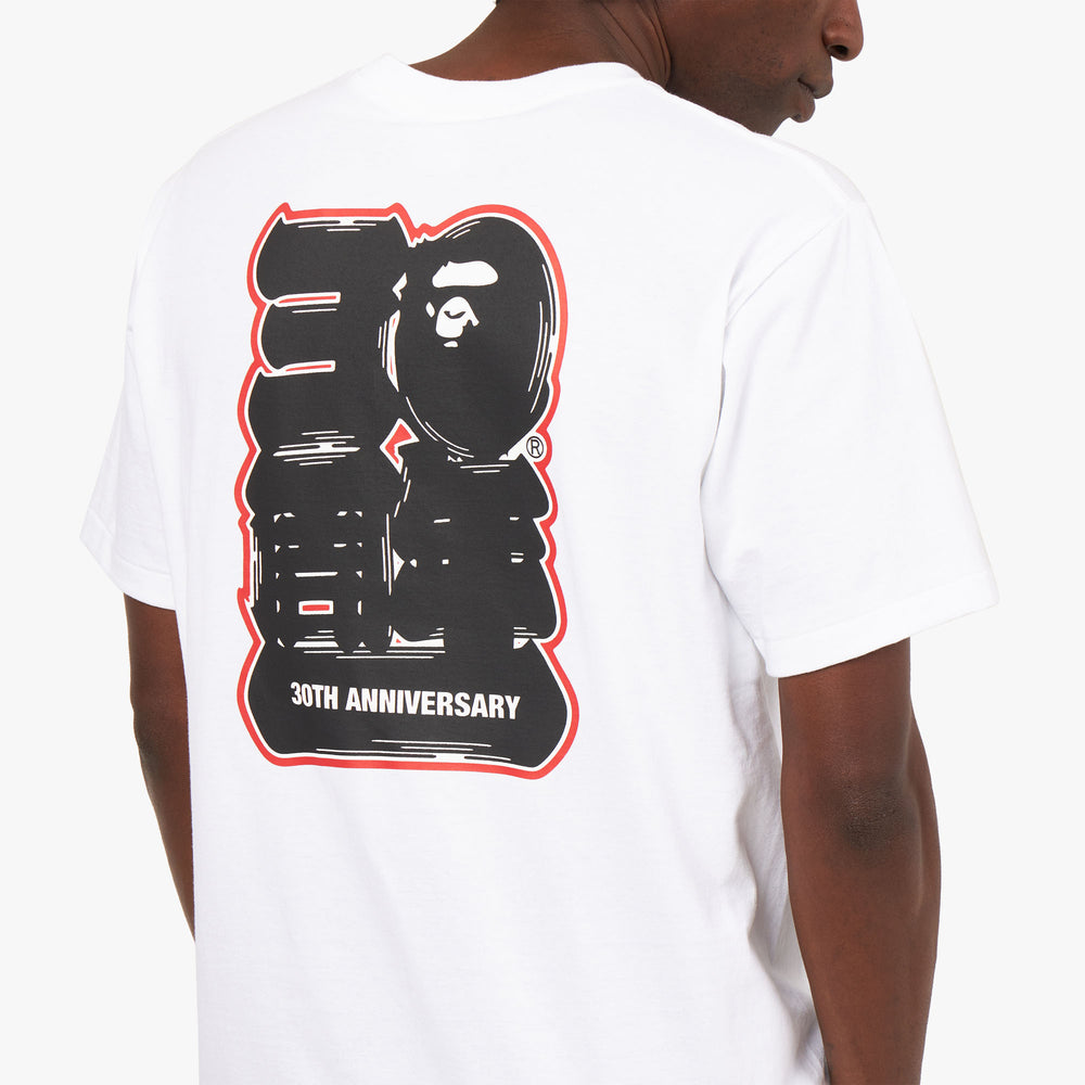 BAPE 30th Anniversary Ape Head T shirt White Red Livestock