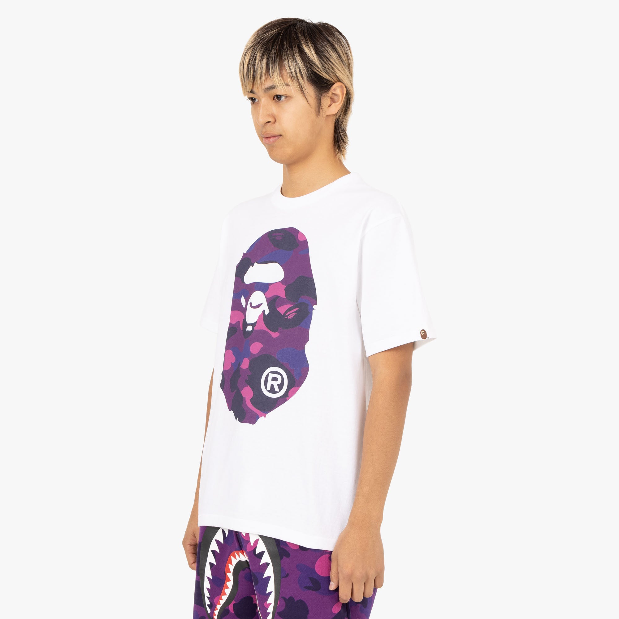 Purple bape shirts outlet
