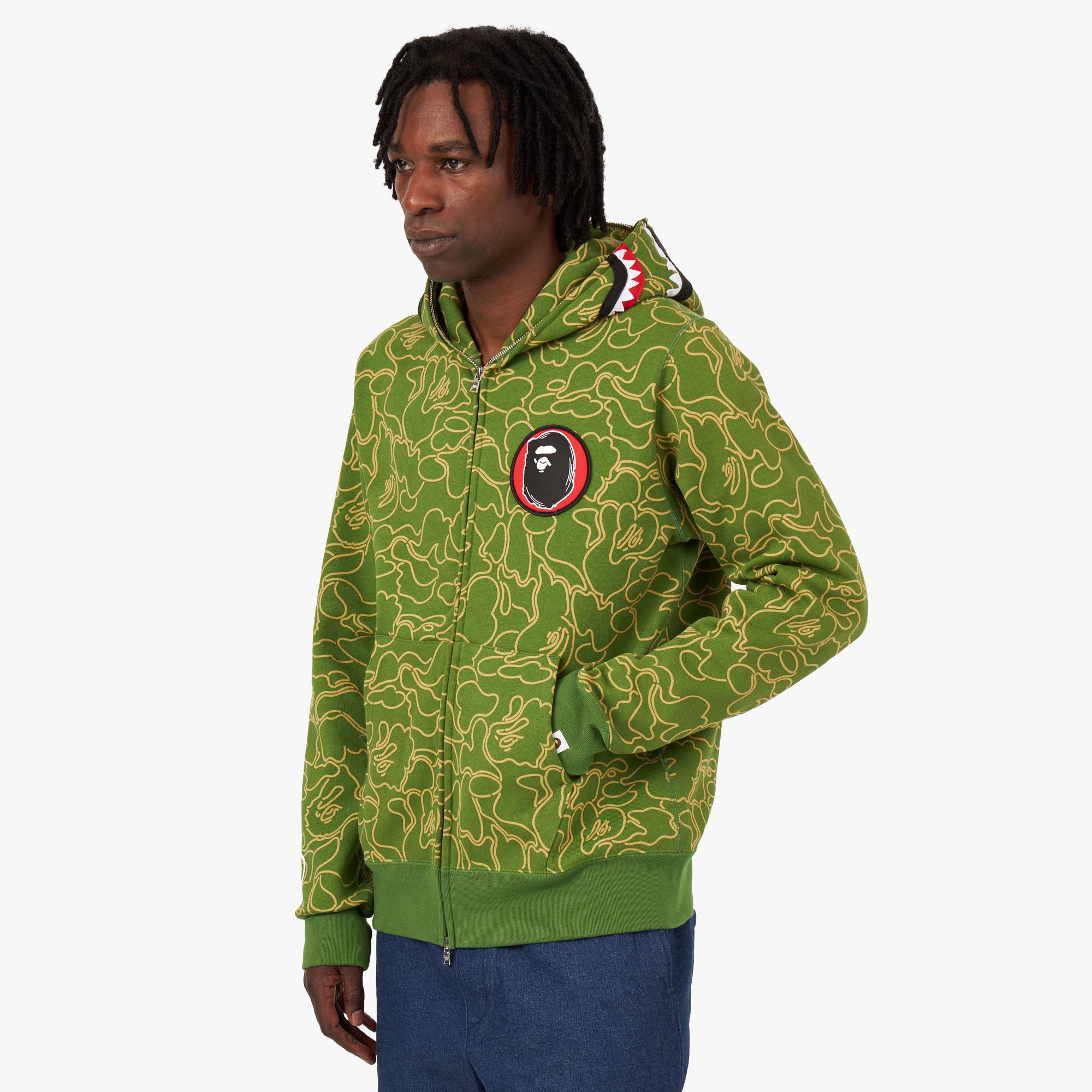 BAPE 30th Anniversary Shark Full Zip Hoodie Green Livestock