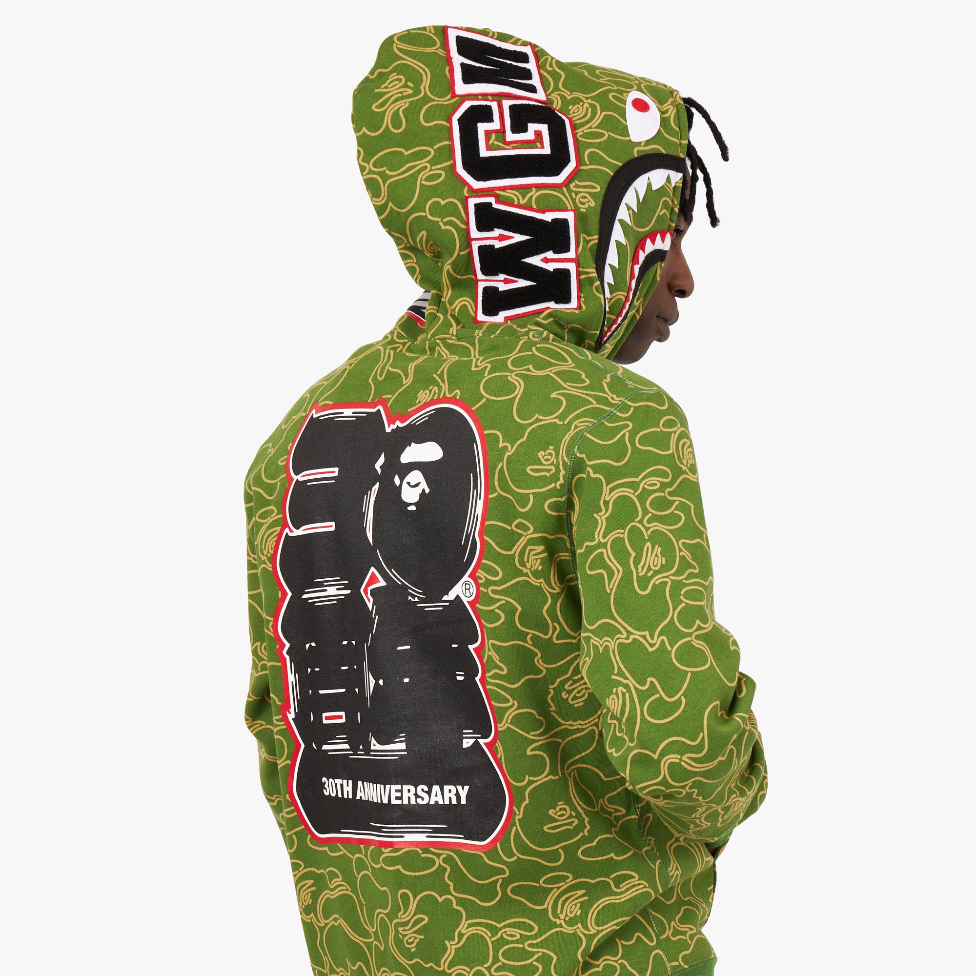 BAPE 30th Anniversary Shark Full Zip Hoodie Green Livestock