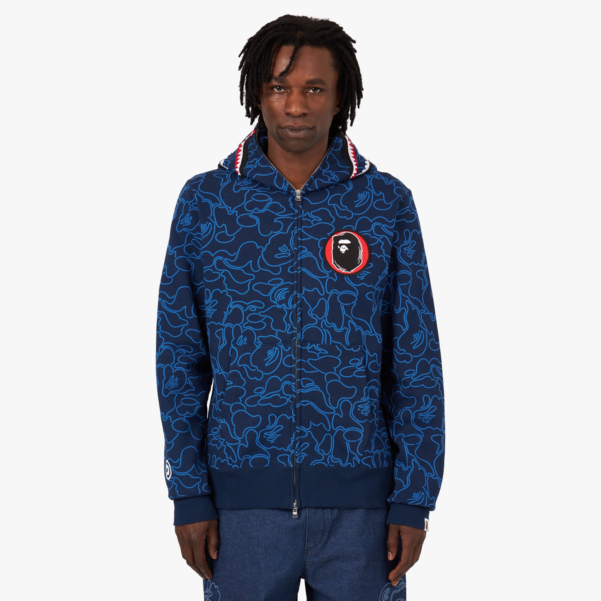 BAPE 30th Anniversary Shark Full Zip Hoodie Blue Livestock