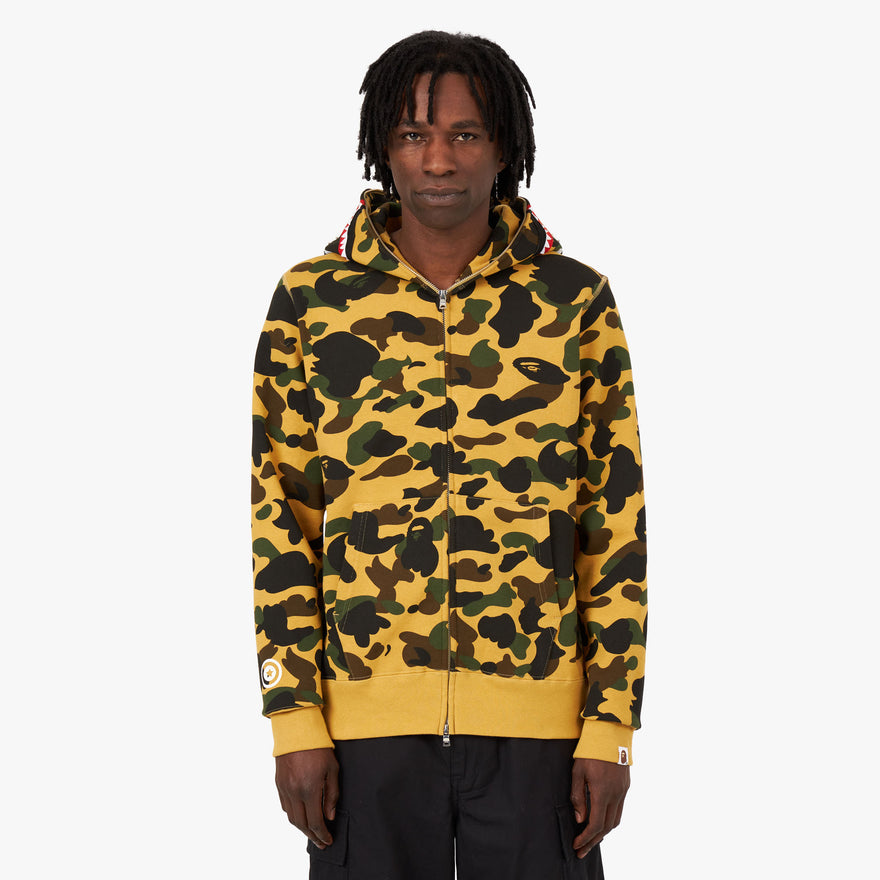 BAPE 1st Camo Shark Full Zip Hoodie Yellow Livestock