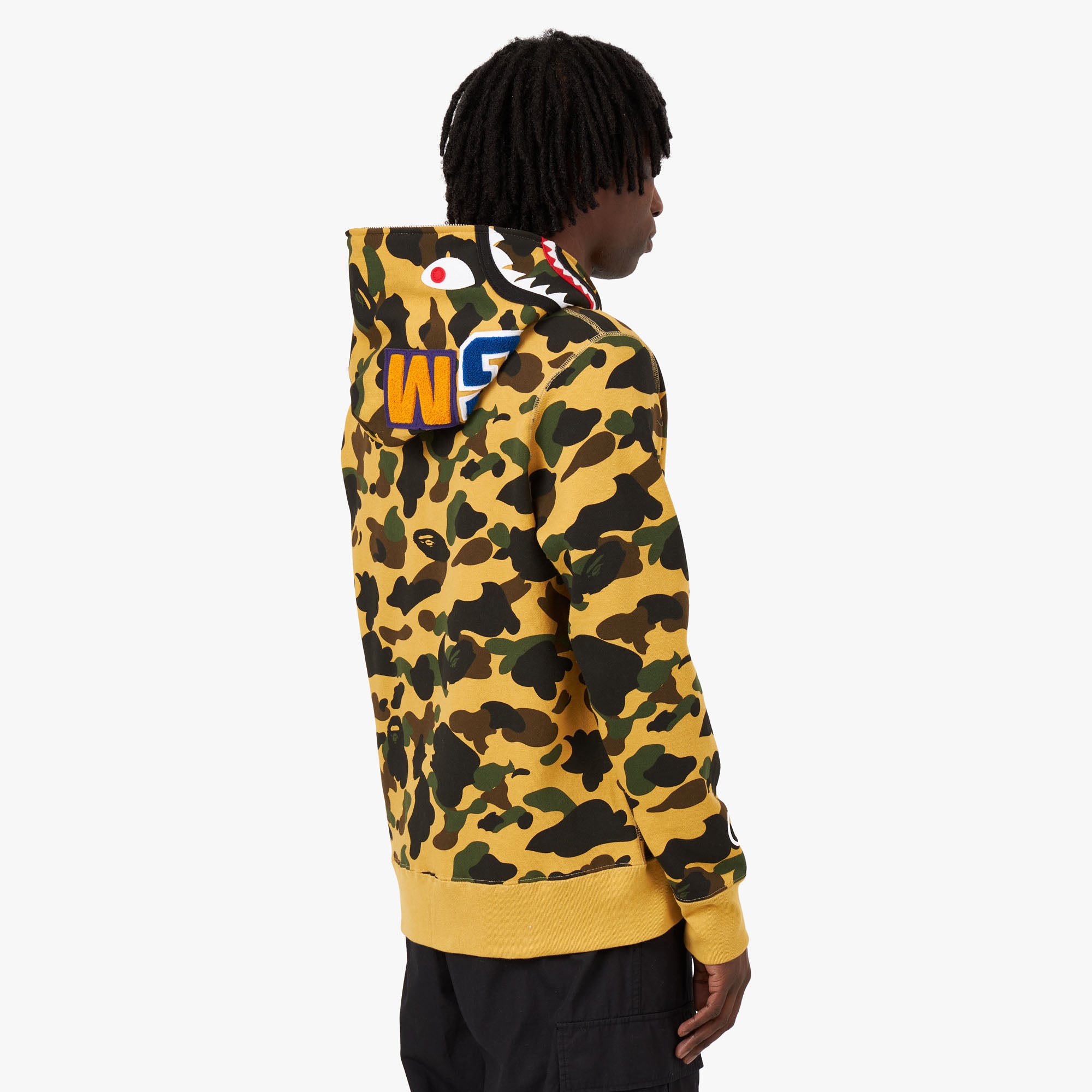 BAPE 1st Camo Shark Full Zip Hoodie Yellow Livestock