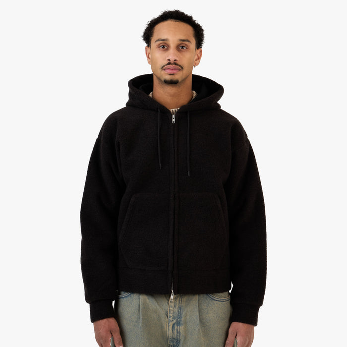 Beams Silver Full Zip Hoody Dark Brown 1