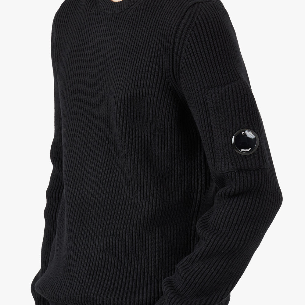 C.P. Company Full Rib Crewneck Black