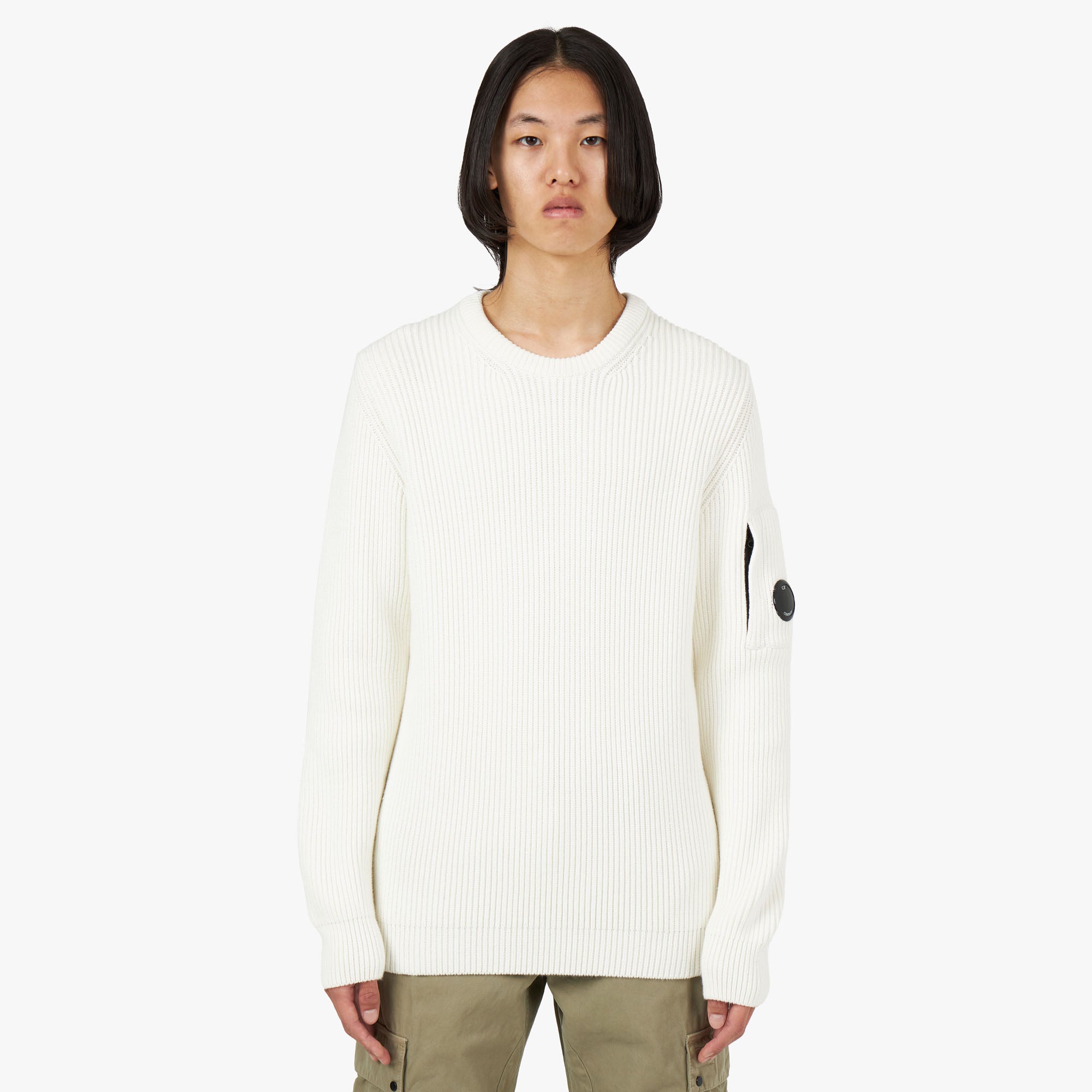 C.P. Company Full Rib Crewneck / Gauze White 1