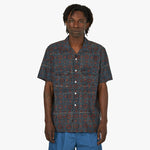 BEAMS PLUS Open Collar Short Sleeve Shirt / Blue 1