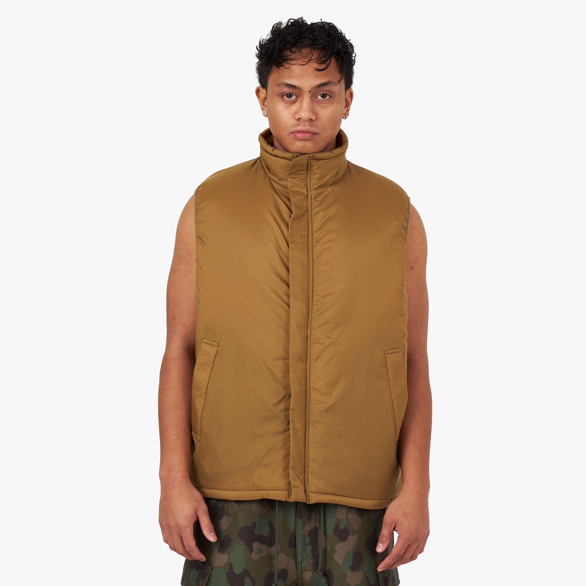 BEAMS PLUS Reversible WORK Puff Vest Camo Jacquard / Camo 1