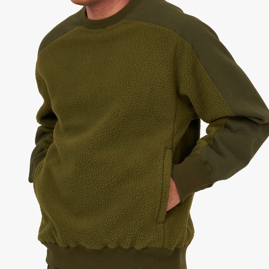 BEAMS PLUS MIL Fleece Crewneck / Olive – Livestock