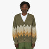 BEAMS PLUS Chevron Cardigan / Khaki 1