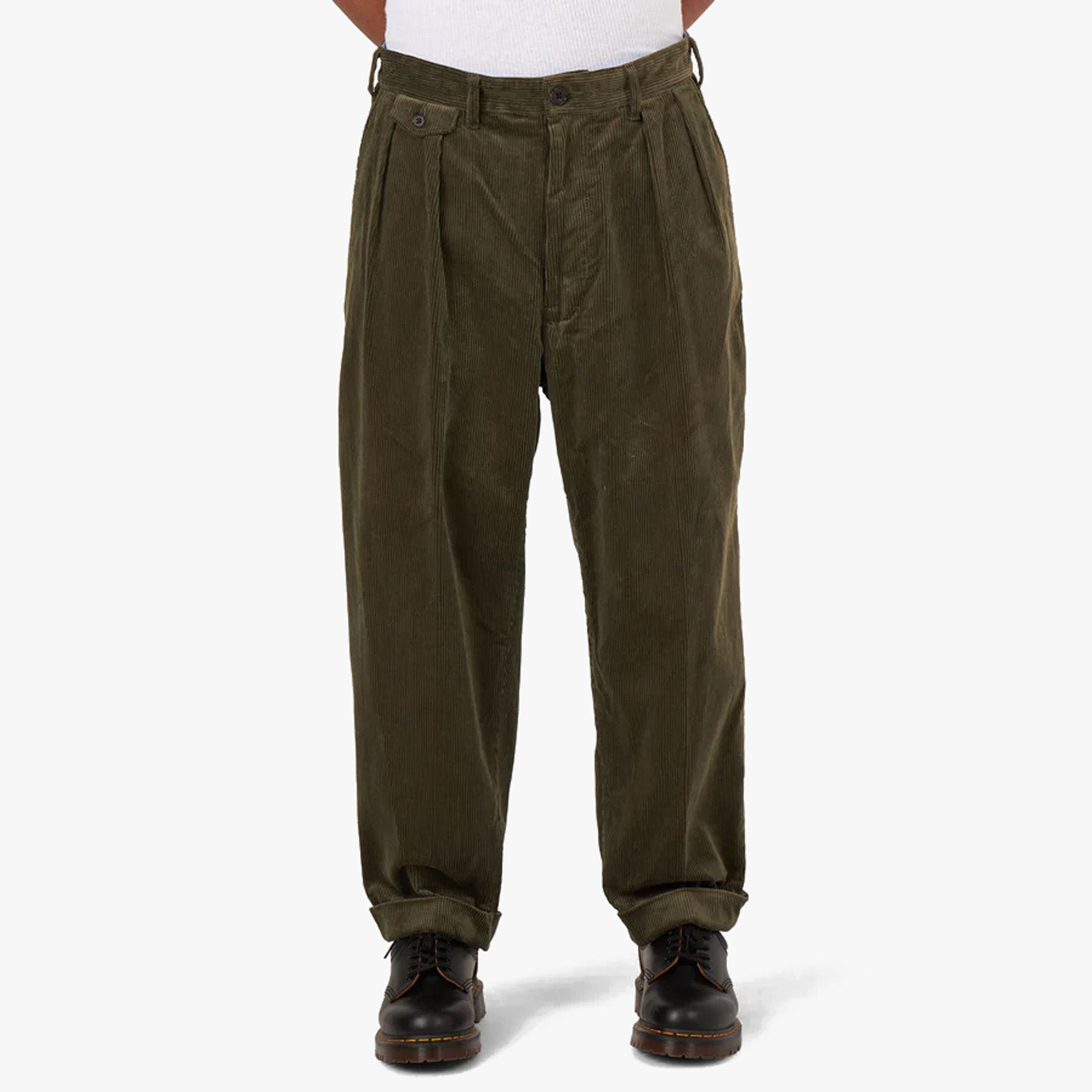 BEAMS PLUS 2Pleats Corduroy Pants / Dark Green – Livestock