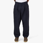 BEAMS PLUS 1Pleat Baker 80/3 Back Satin Pants / Navy 1
