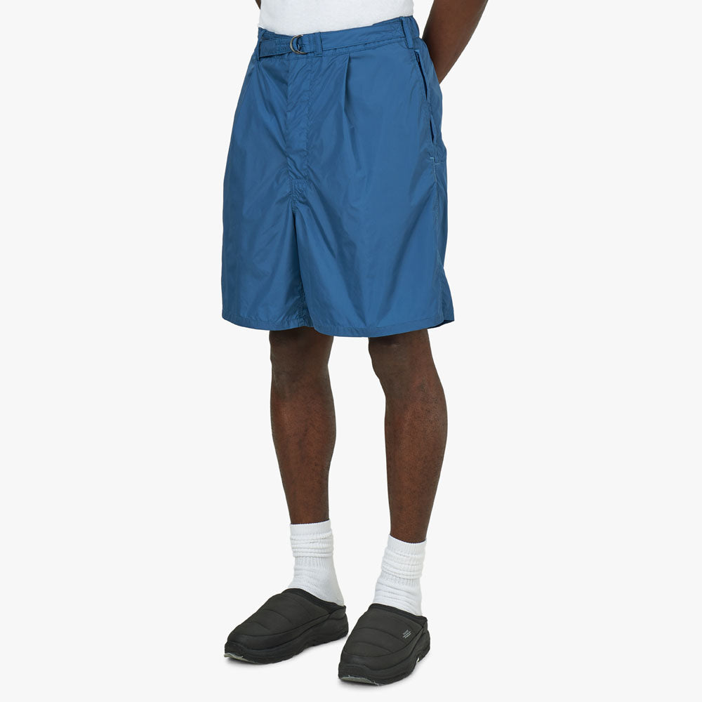 BEAMS PLUS MIL 1 Pleat Athletic Shorts Blue Livestock