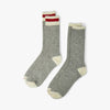 BEAMS PLUS Chaussettes Rag  (2 Paires) Gris / Rouge 1