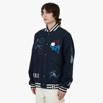 by Parra Run Sit & Bike Varsity Jacket / Navy Blue 2