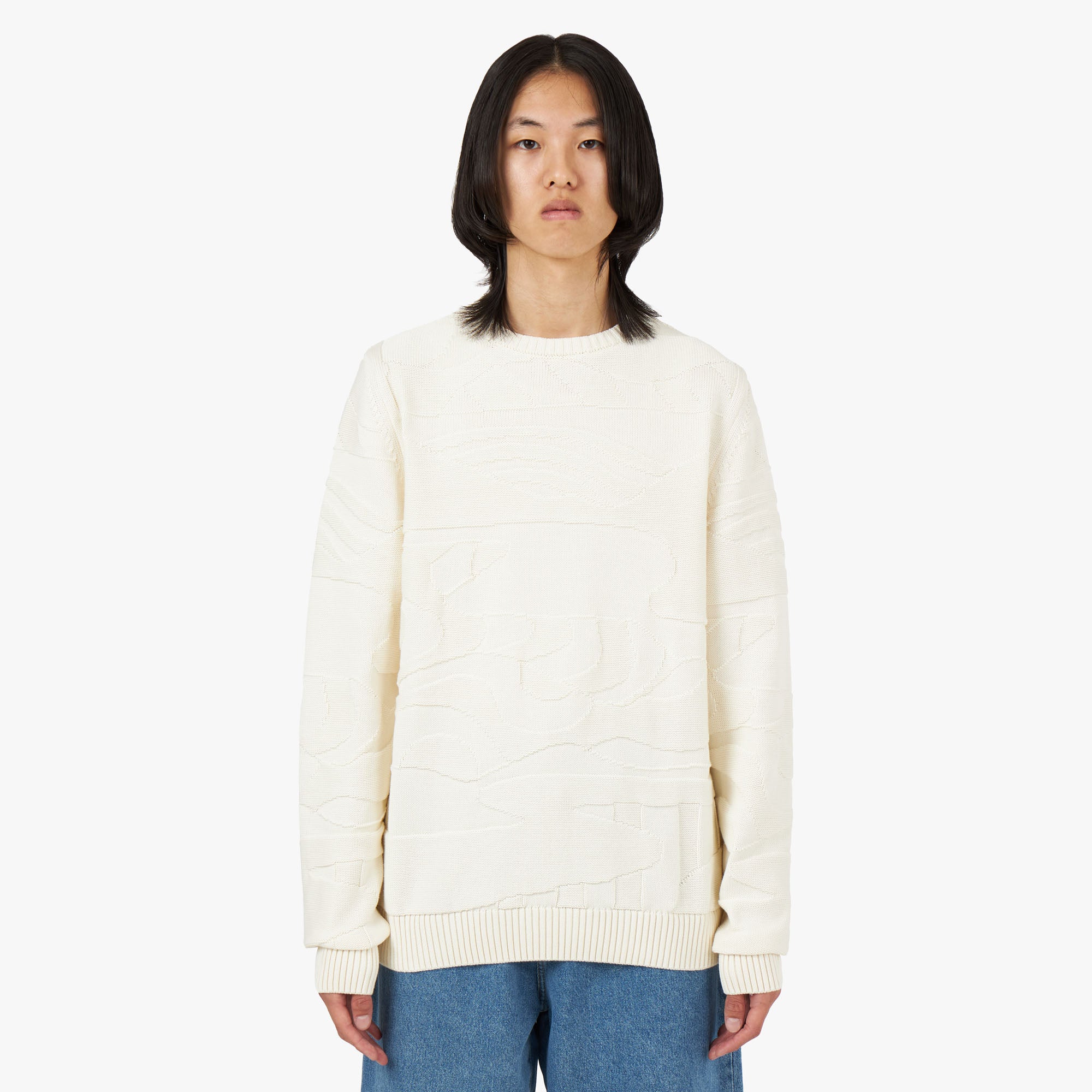 by Parra Landscaped Knitted Pullover / Off White 1