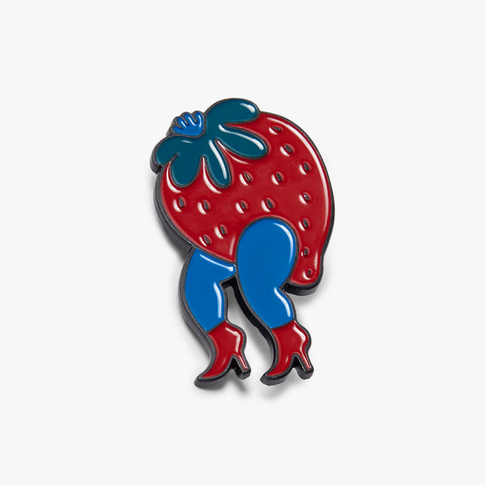 by Parra Stupid Strawberry Enamel Pin Red 1