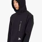 and wander Hybrid Warm Pocket Hoodie / Black 4