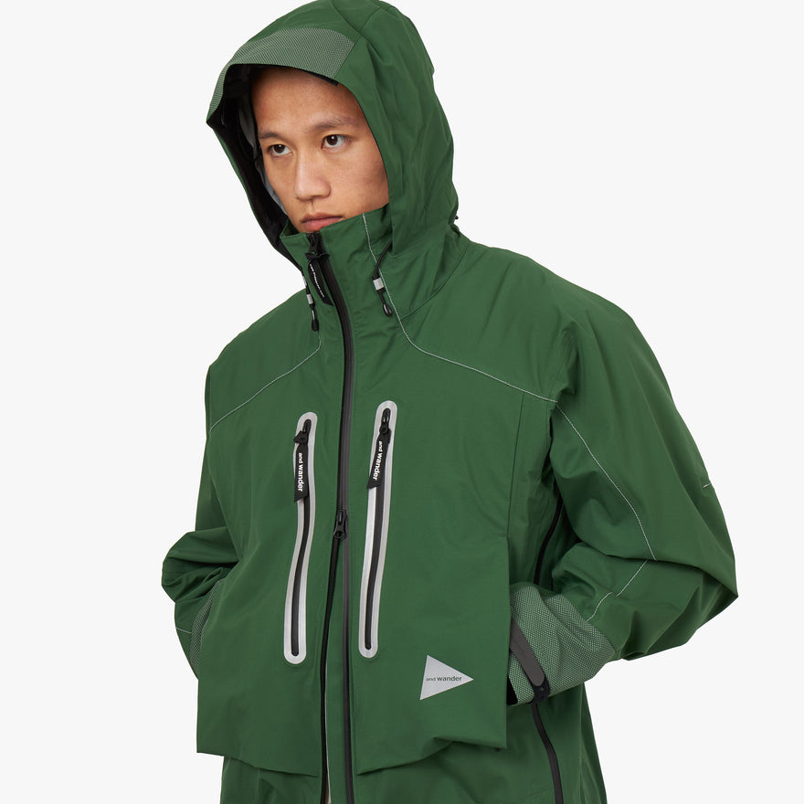 and wander Pertex Shield Rain Jacket Green Livestock