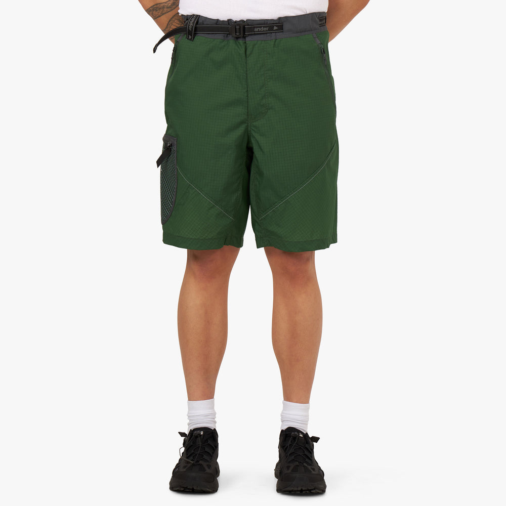 And Wander Breath Rip Short Pants Green