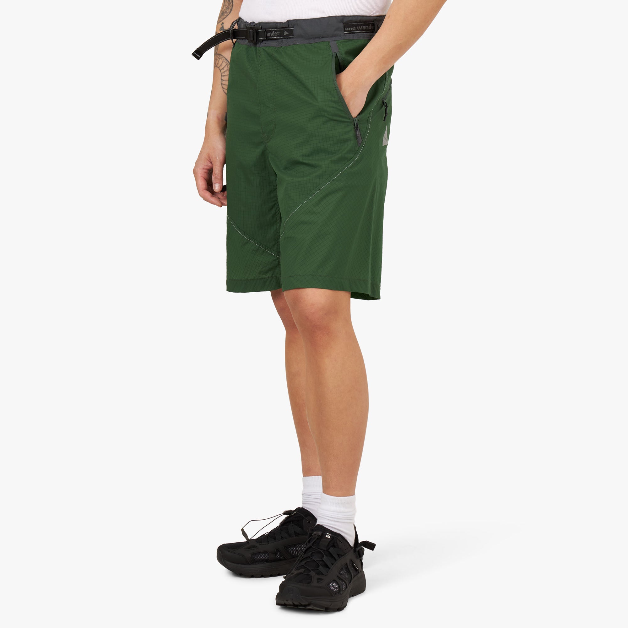 Black shirt green shorts clearance