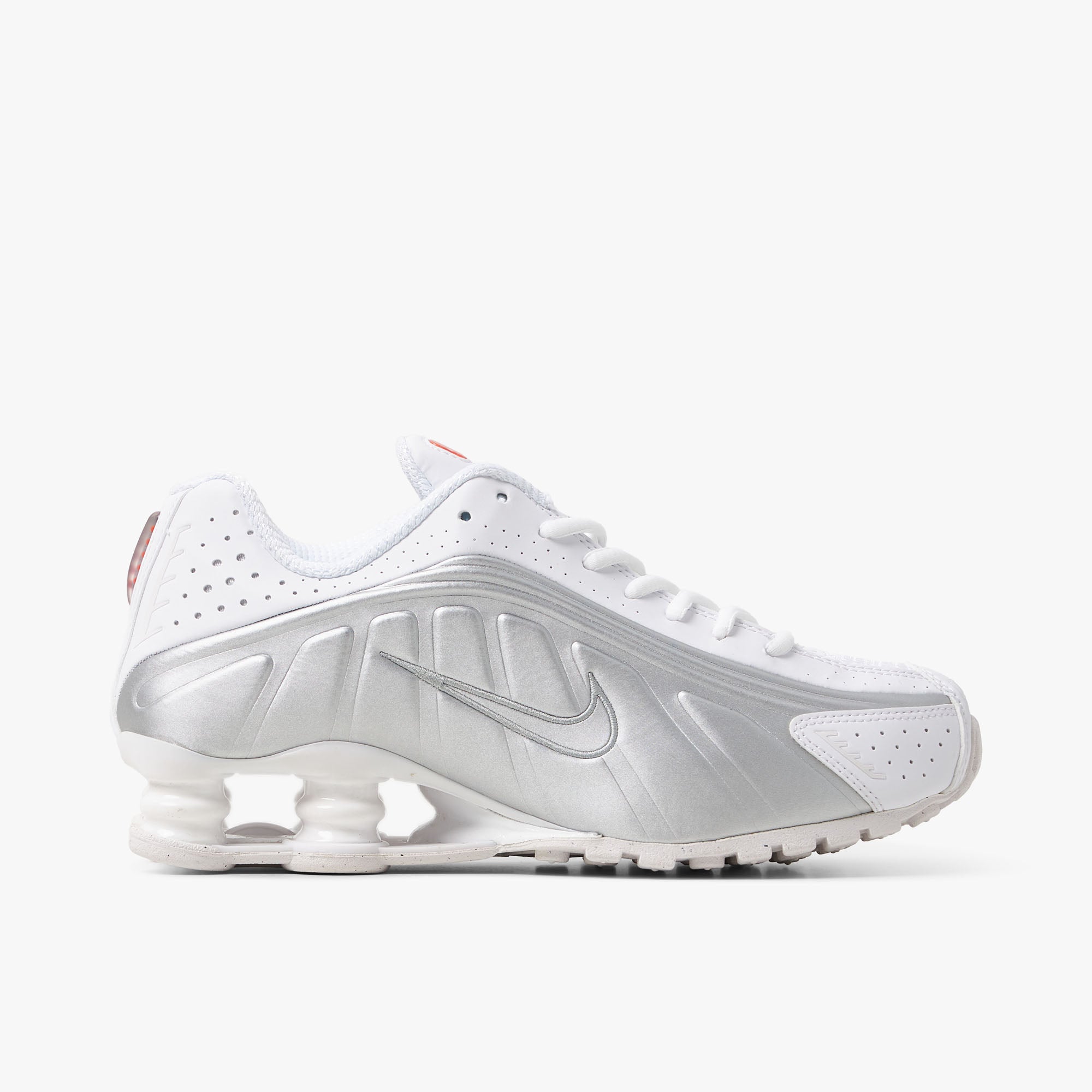 Nike Women's Shox R4 White / White - Metallic Silver - Low Top  1