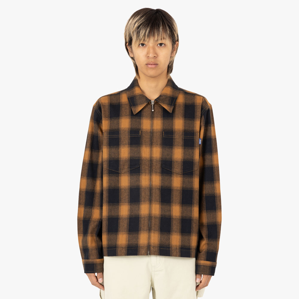 Awake NY Brushed Flannel Shirt Jacket Orange / Multi – Livestock Awake NY Brushed Flannel Shirt Jacket Orange / Multi – Livestock