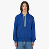 COMME des GARÇONS PLAY Red Heart Zip-Up Hoodie / Blue 1