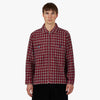 Brain Dead Check Mate Flannel Zip Shirt / Red 1