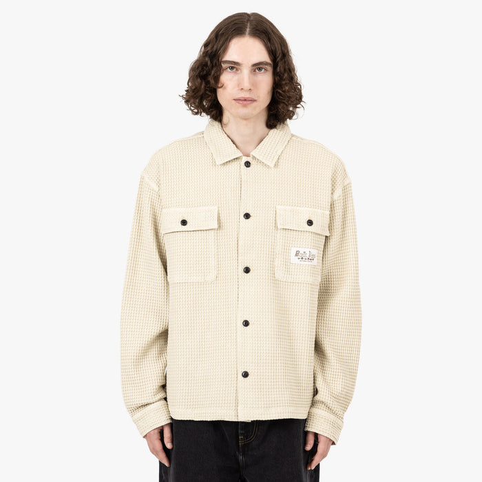 Brain Dead Waffle Button Front Shirt / Tan 1