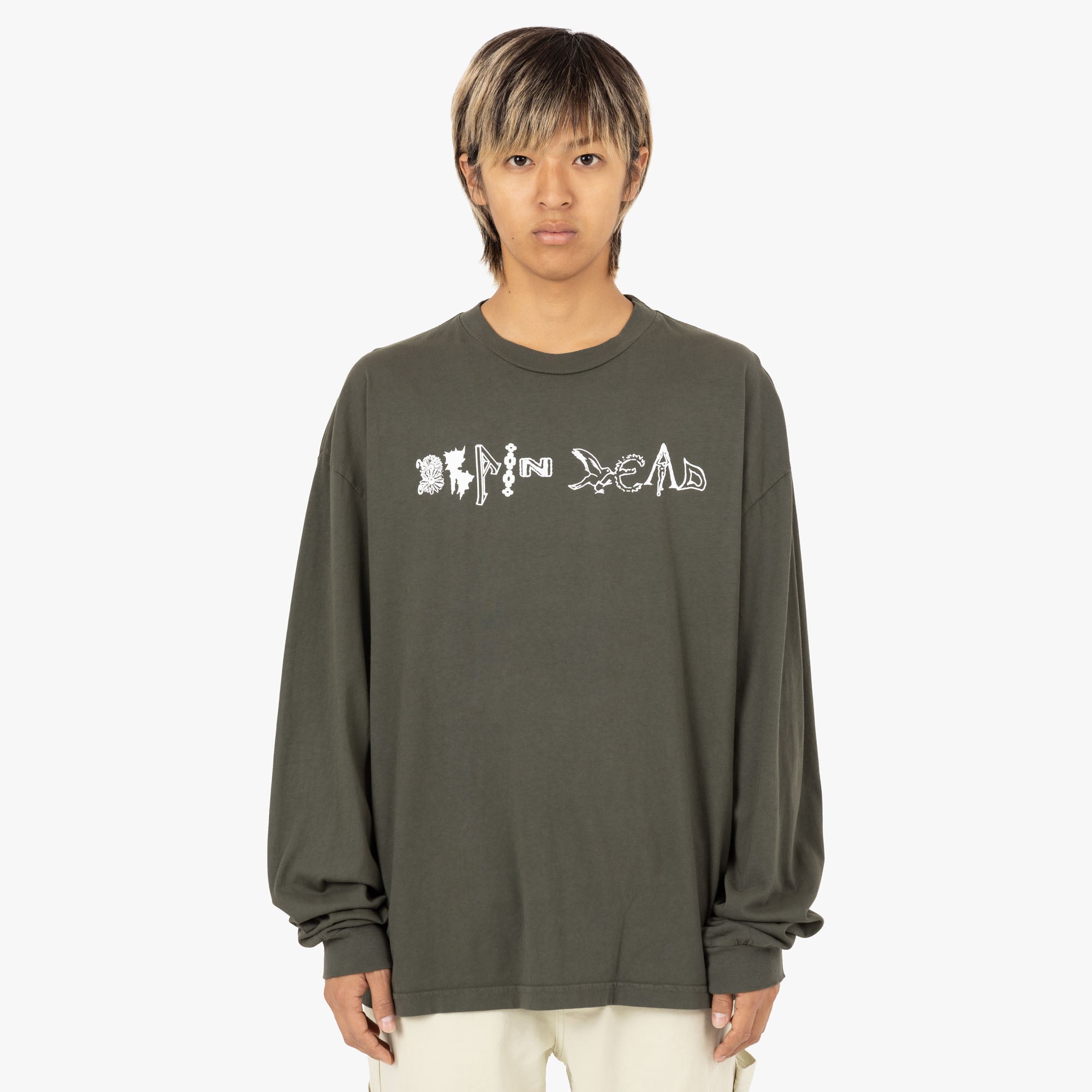 Brain Dead Earth Wisdom L/S Shirt / Dark Green 1