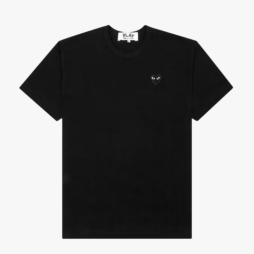COMME des GAR ONS PLAY T shirt Black Heart Black Livestock