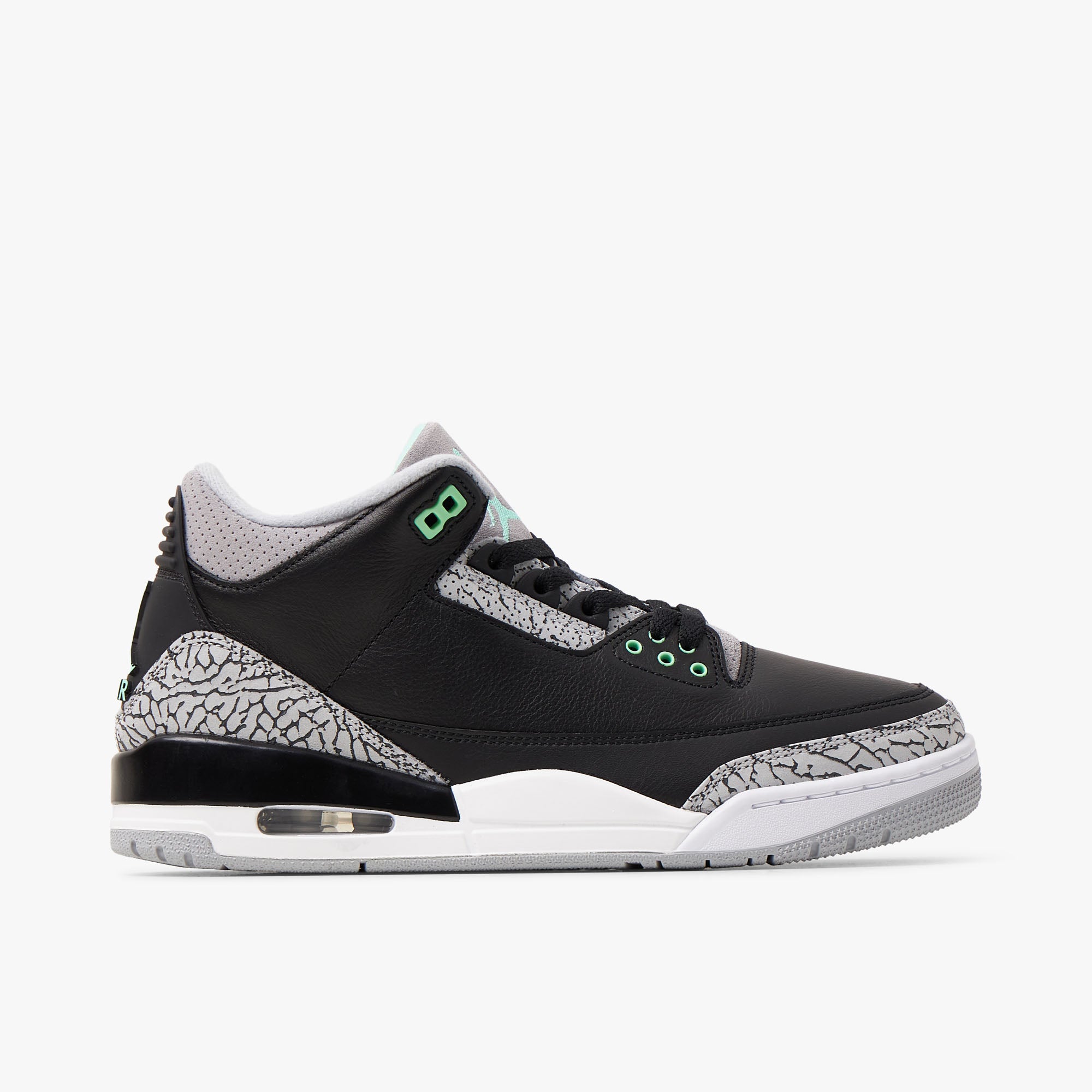 Jordan 3 Rétro Noir / Green Glow - Gris Loup   1