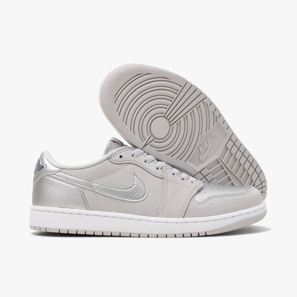 Jordan 1 Retro Low OG Neutral Grey Metallic Silver White Livestock