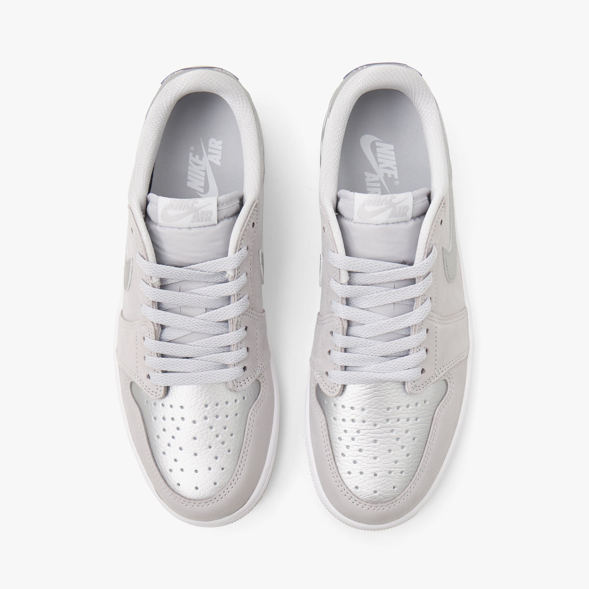 Jordan 1 Retro Low OG Neutral Grey Metallic Silver White Livestock