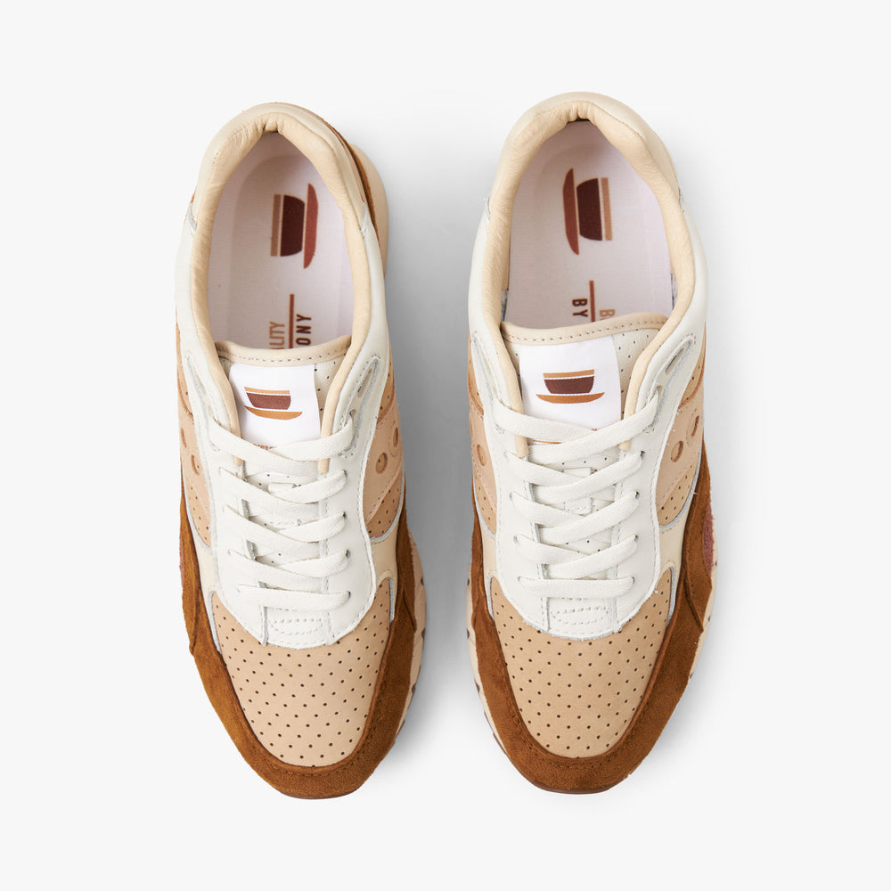 Saucony Shadow 6000 White Brown Livestock