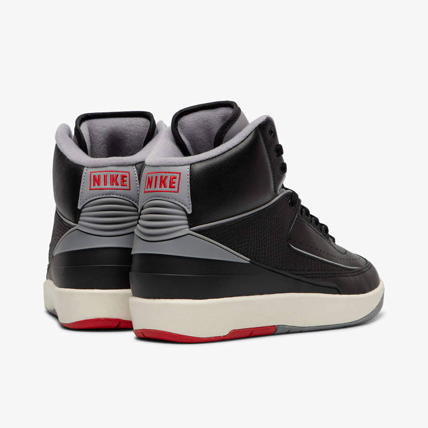 Jordan 2 Retro Black Cement Grey Fire Red